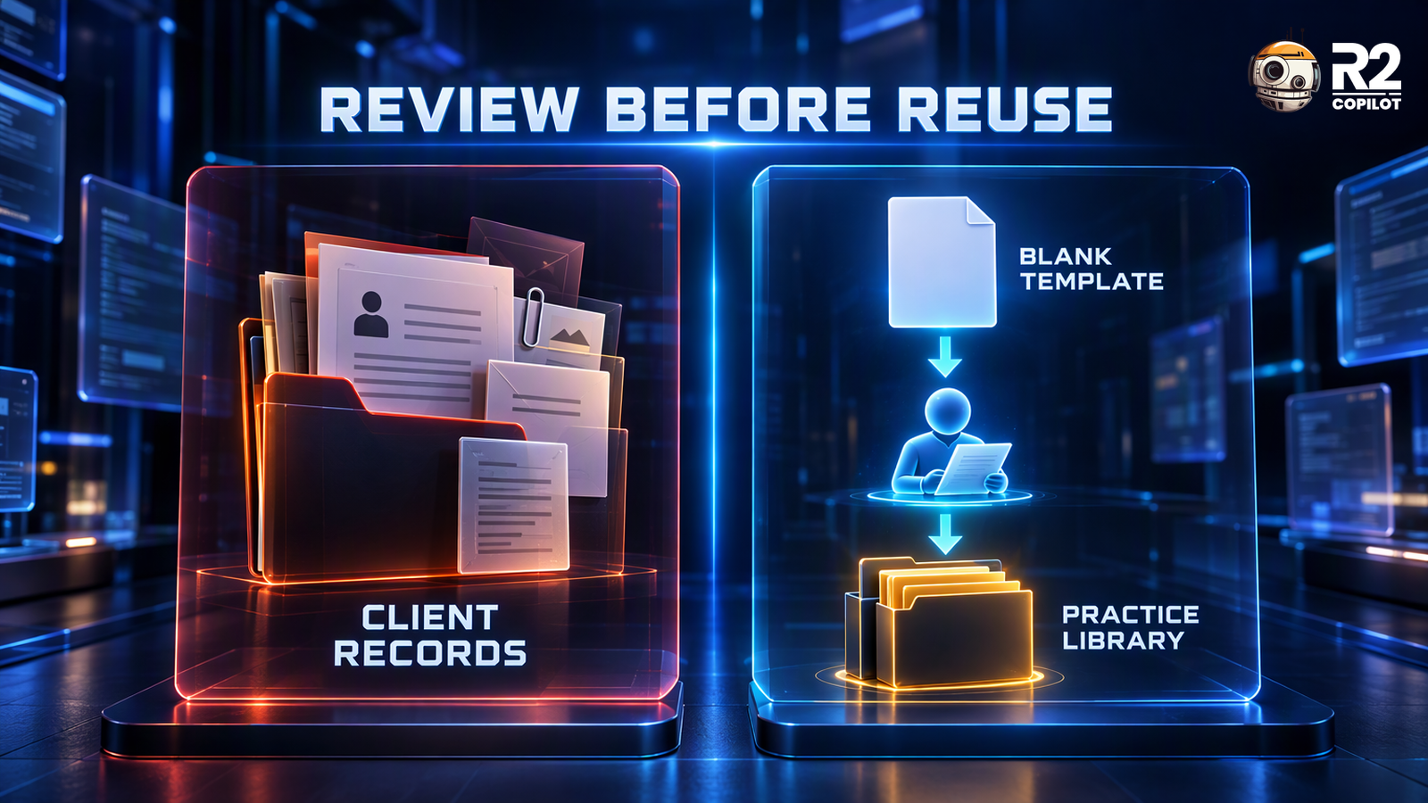 Conceptual client records kept separate from the blank-template review and practice library